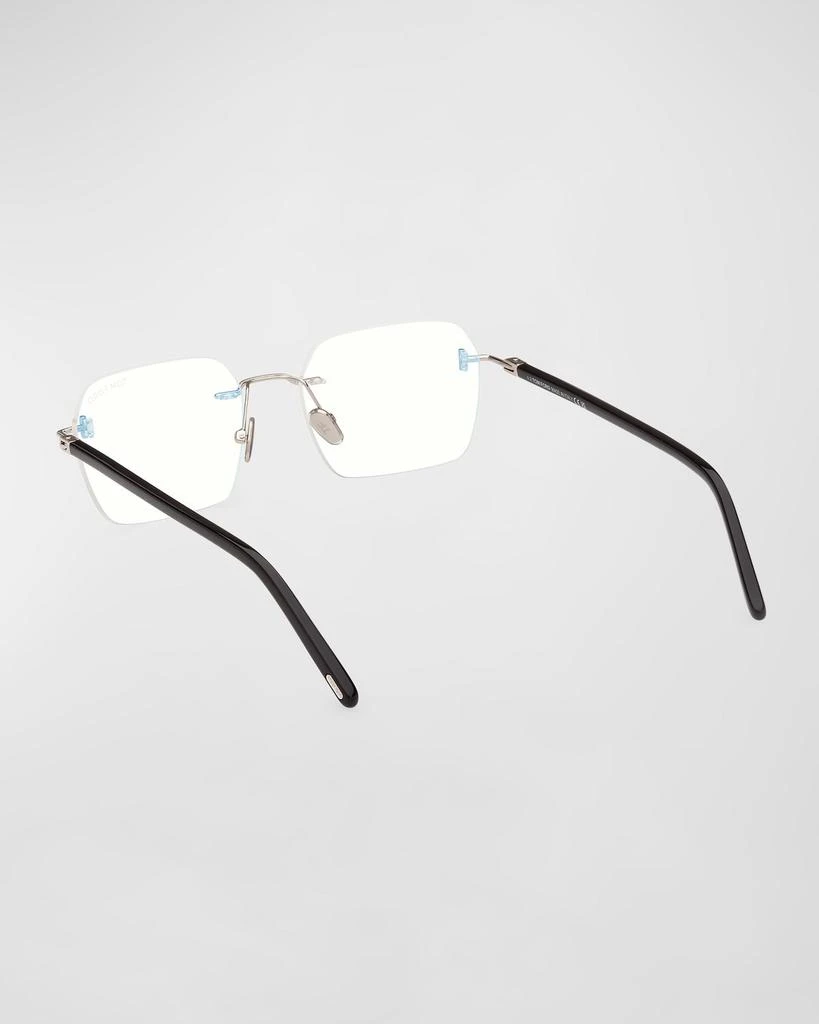 Tom Ford Men's Rimless Rectangle Blue Light-Blocking Glasses 2