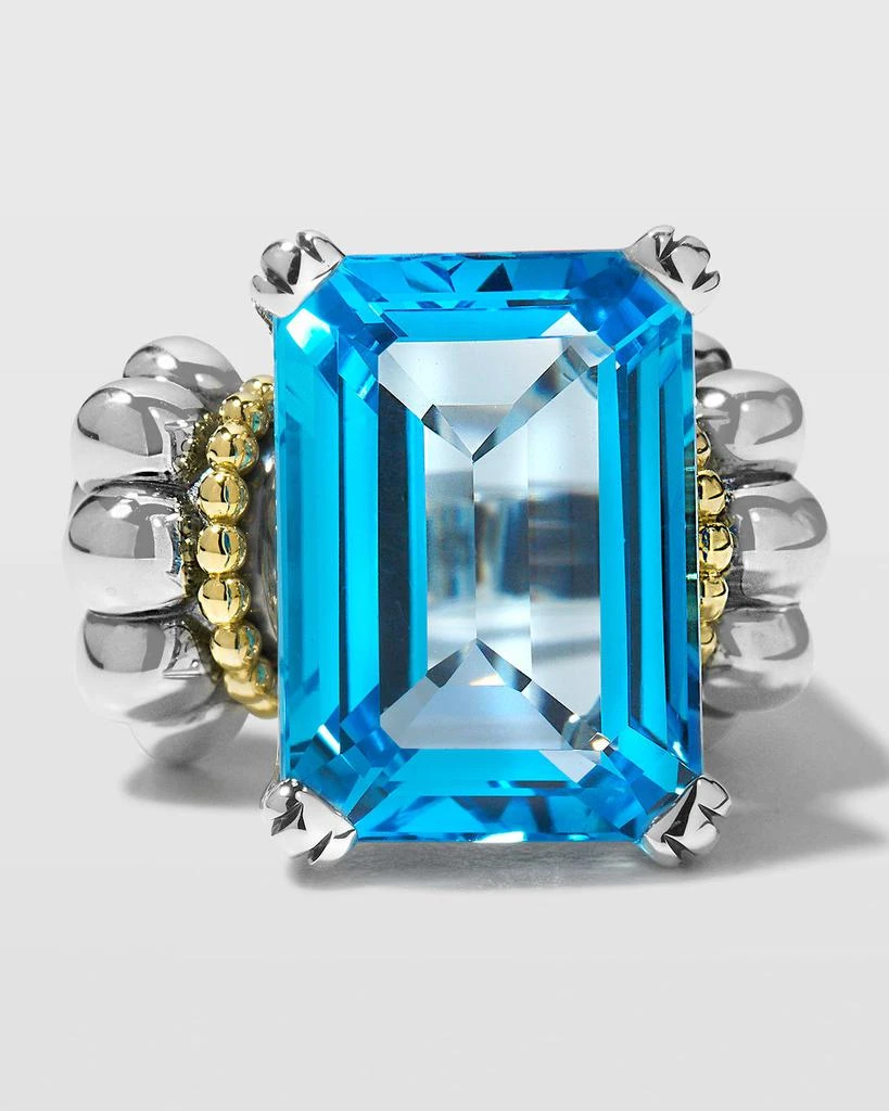 LAGOS Glacier 18x13mm Gemstone Two-Tone Ring 1