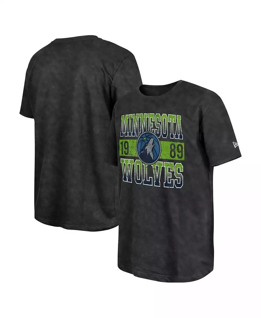 New Era Men's Black Minnesota Timberwolves Enzyme Washed Oversized T-Shirt 1