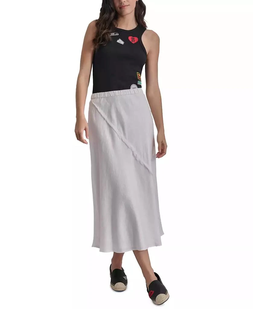DKNY Women's Pull-On Fringe-Trim Linen Skirt 5