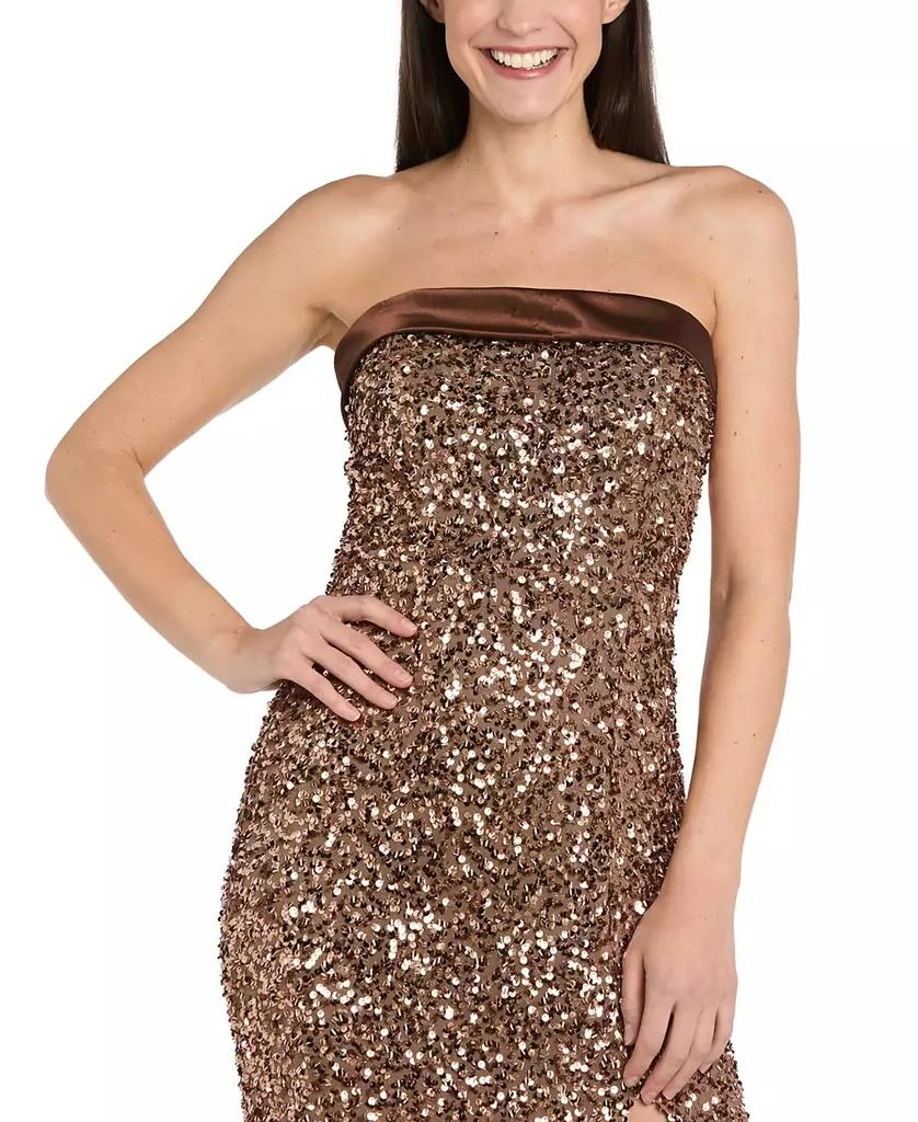 Morgan & Company Juniors' Sequined Strapless Gown 4