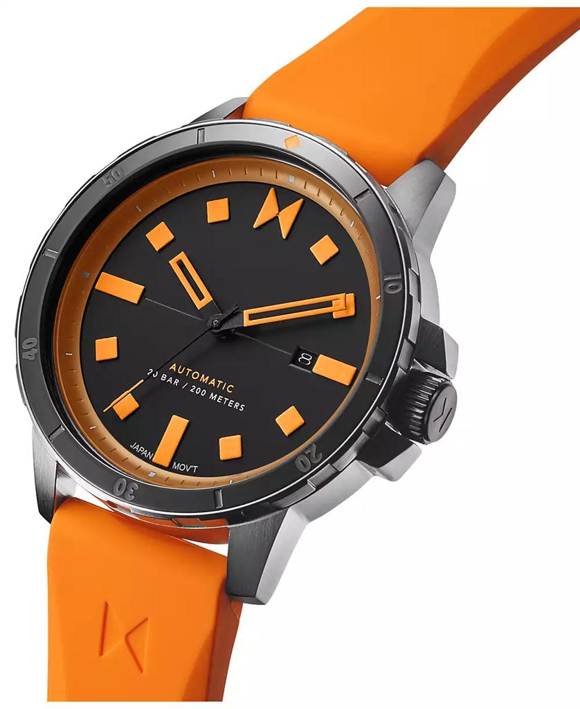 MVMT Men's Minimal Sport Automatic Orange Silicone Strap Watch 45mm