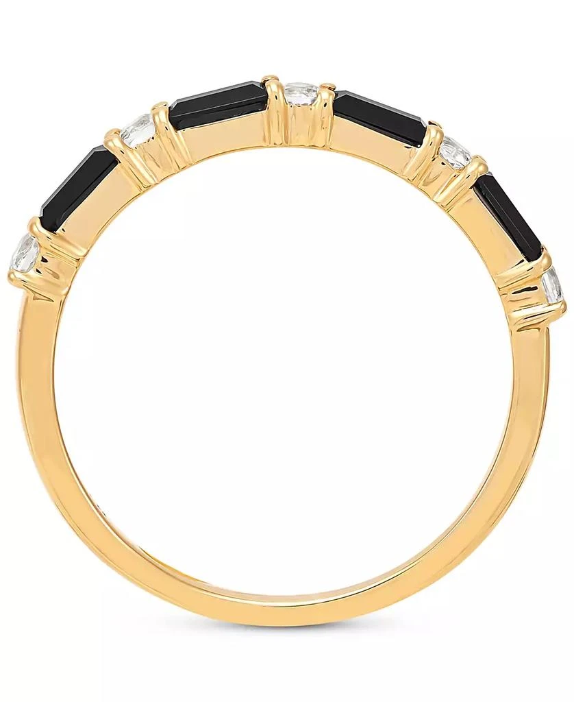 Macy
s Onyx 
White Topaz (1/4 ct. t.w.) Stack Ring in 14k Gold 3
