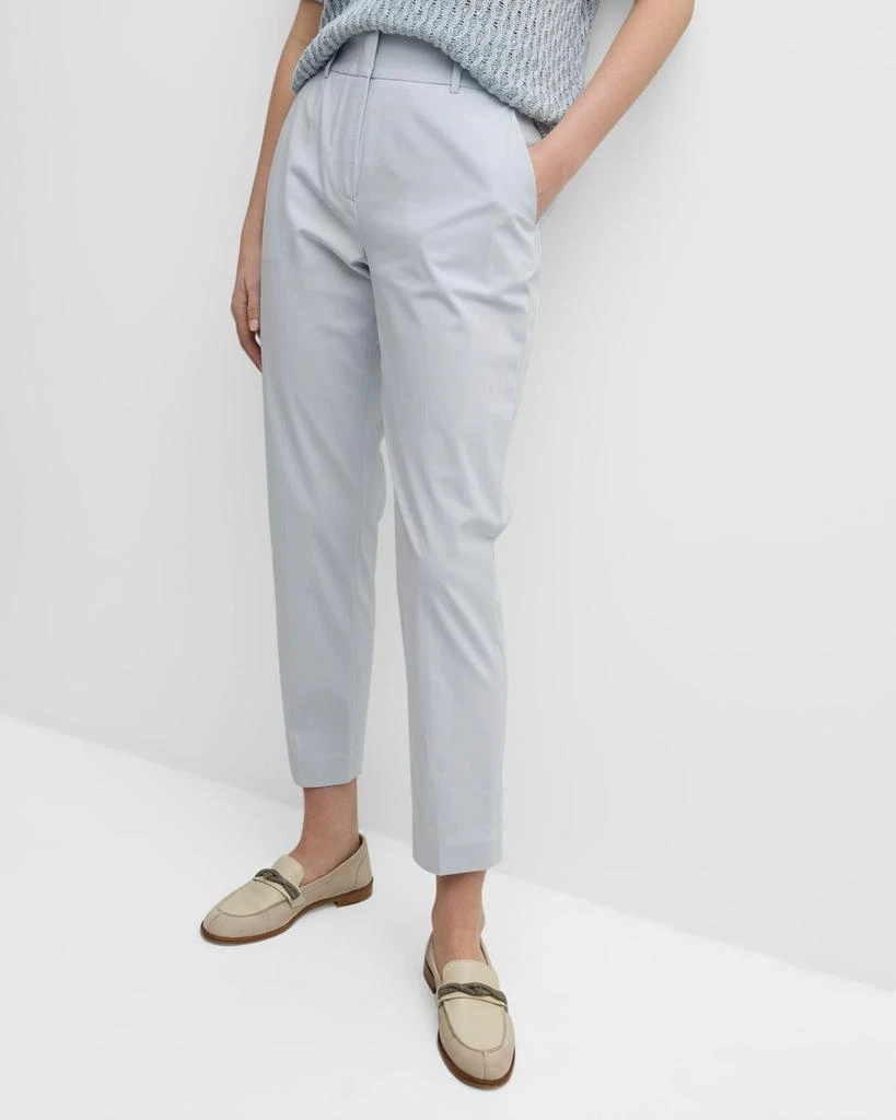 Eleventy Cropped High-Rise Tapered Pants 7