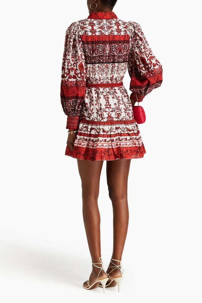 Alice + Olivia Tiffie printed cotton-mousseline mini shirt dress 3