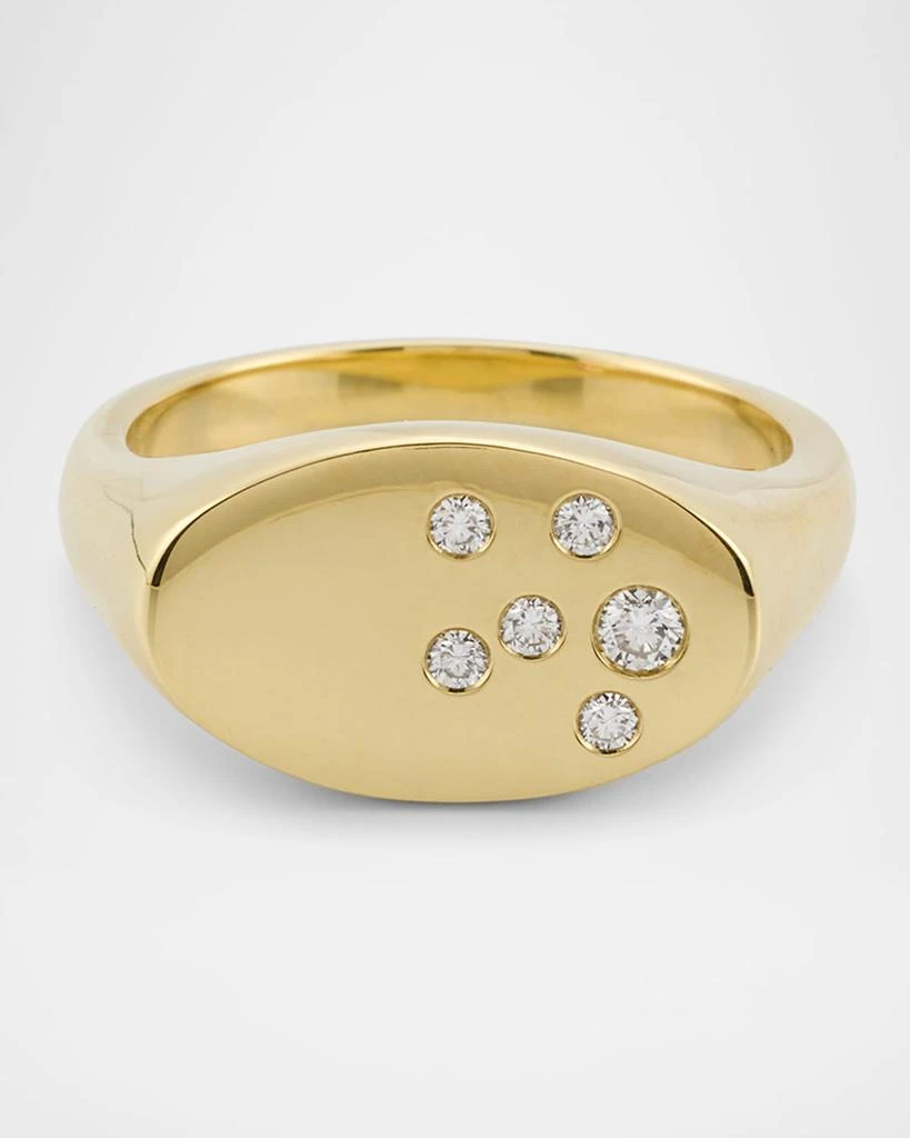Roberto Coin 18K Yellow Gold Diamond Signet Ring