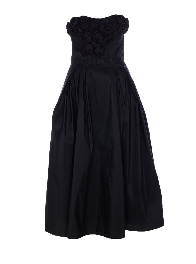 ワンピース Elisabetta Franchi GABARDINE DRESS WITH EMBROIDERED ROSES ELISABETTA FRANCHI Elisabetta Franchi Embroidered Roses