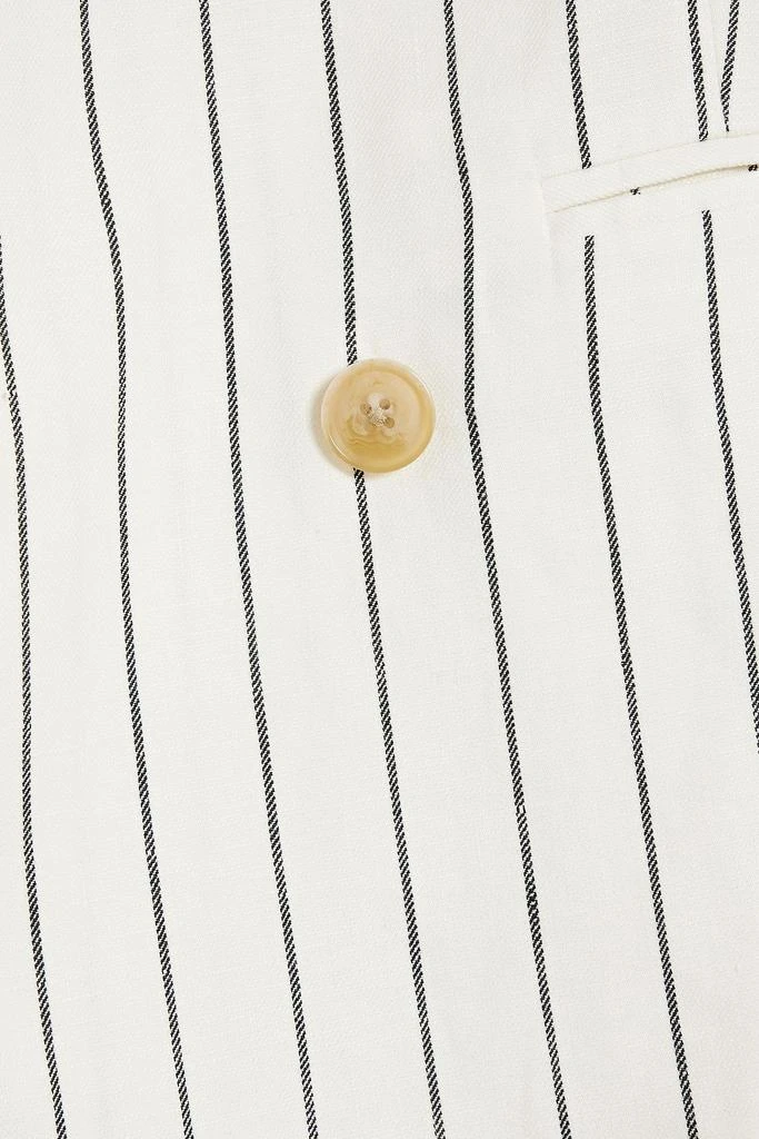 Derek Lam Walter double-breasted pinstriped linen and cotton-blend blazer 4