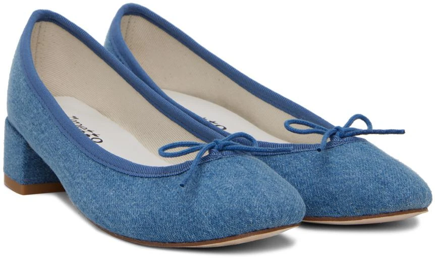 Repetto Blue Camille Denim Ballerina Heels 4