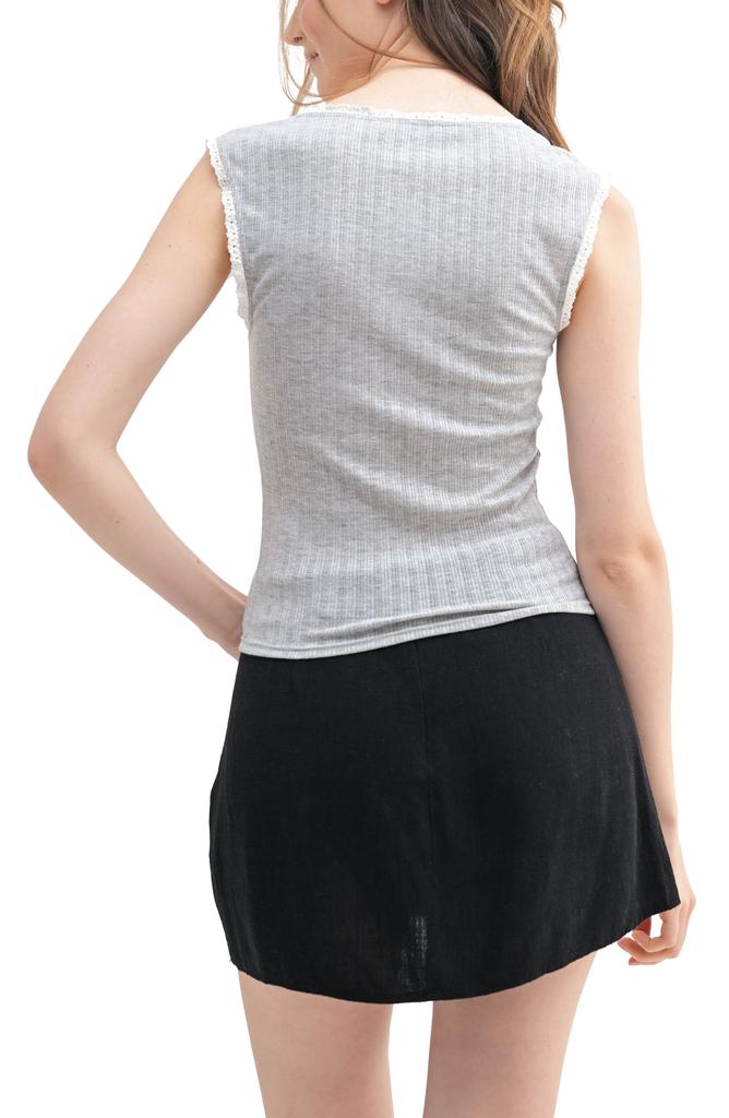 Lush Lace Trim Tie Bow Tank