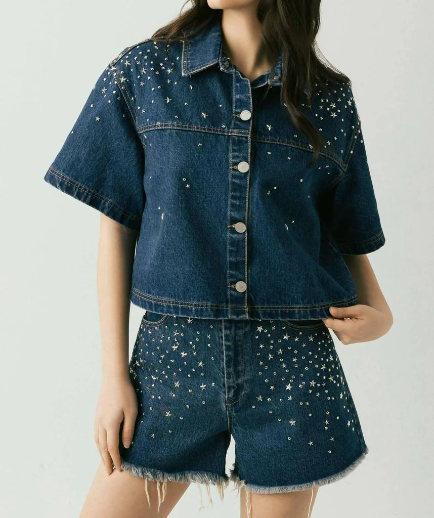 Blank NYC Blanknyc - Embellished Denim Top
