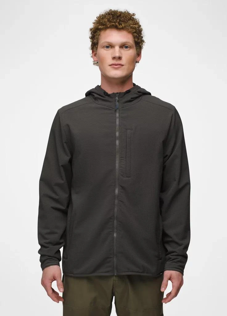 Prana Mens prAna Gridlocked Fleece Full Zip Hoodie - Dark Iron 1