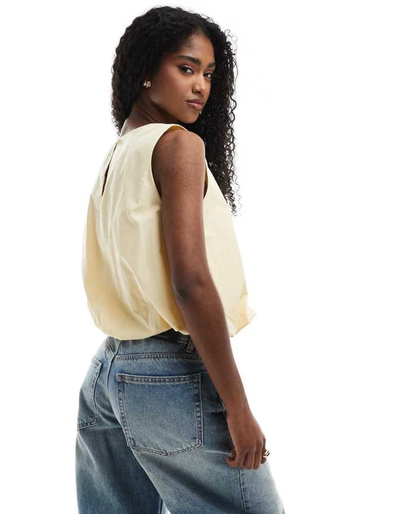 Monki Monki bubble top in butter yellow 4