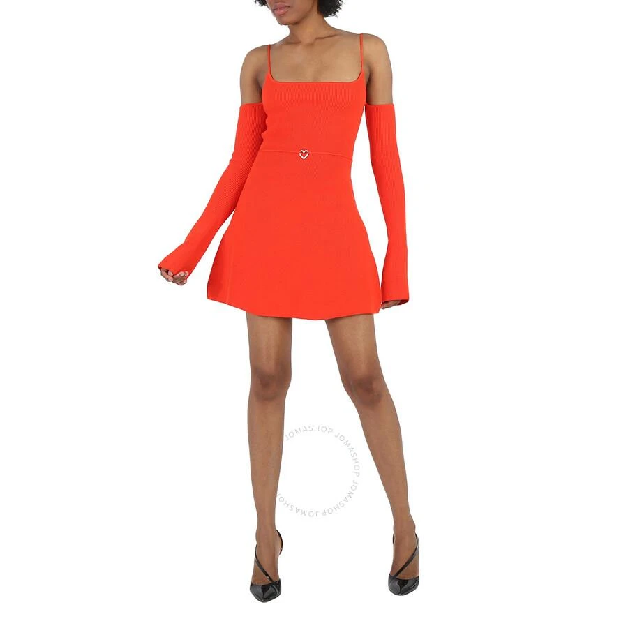 Mach & Mach Ladies Red Samantha Heart-Detail Rib Knit Mini Dress 2