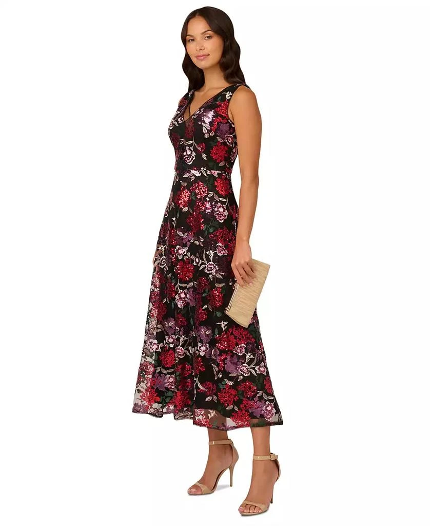 Adrianna Papell Women's Floral Sequin Fit & Flare Dress 1