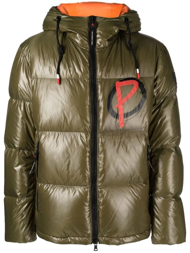 PEUTEREY logo-print padded down jacket - men -  -  - Green 1