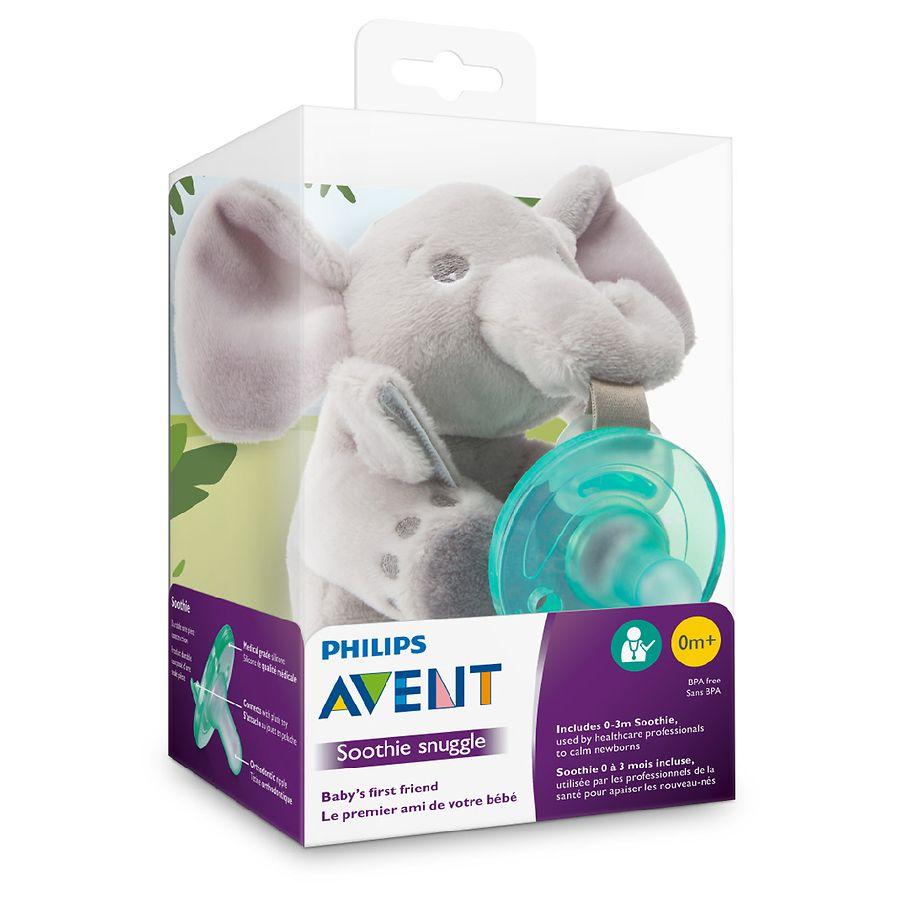 Philips Avent Soothie Snuggle Elephant Pacifier, 0m+ (SCF347/03)