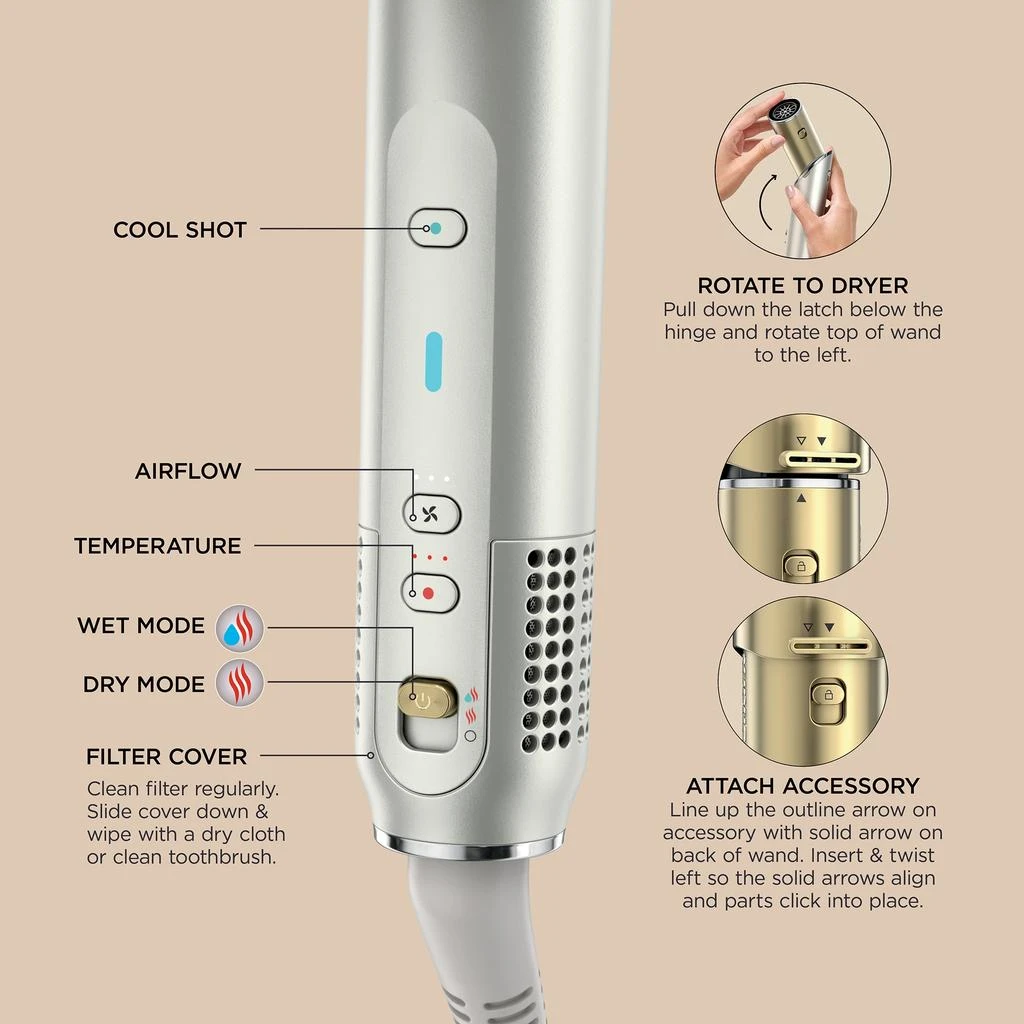 SHARK Shark Glam™ Ceramic 
Powerful Air Styling 
Drying System 12