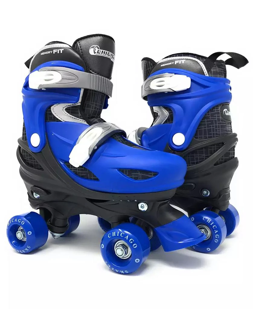 Chicago Skates Chicago Boys Adjustable Quad Roller Skate Set, 7 Pc Set - Size M (1-4) 1