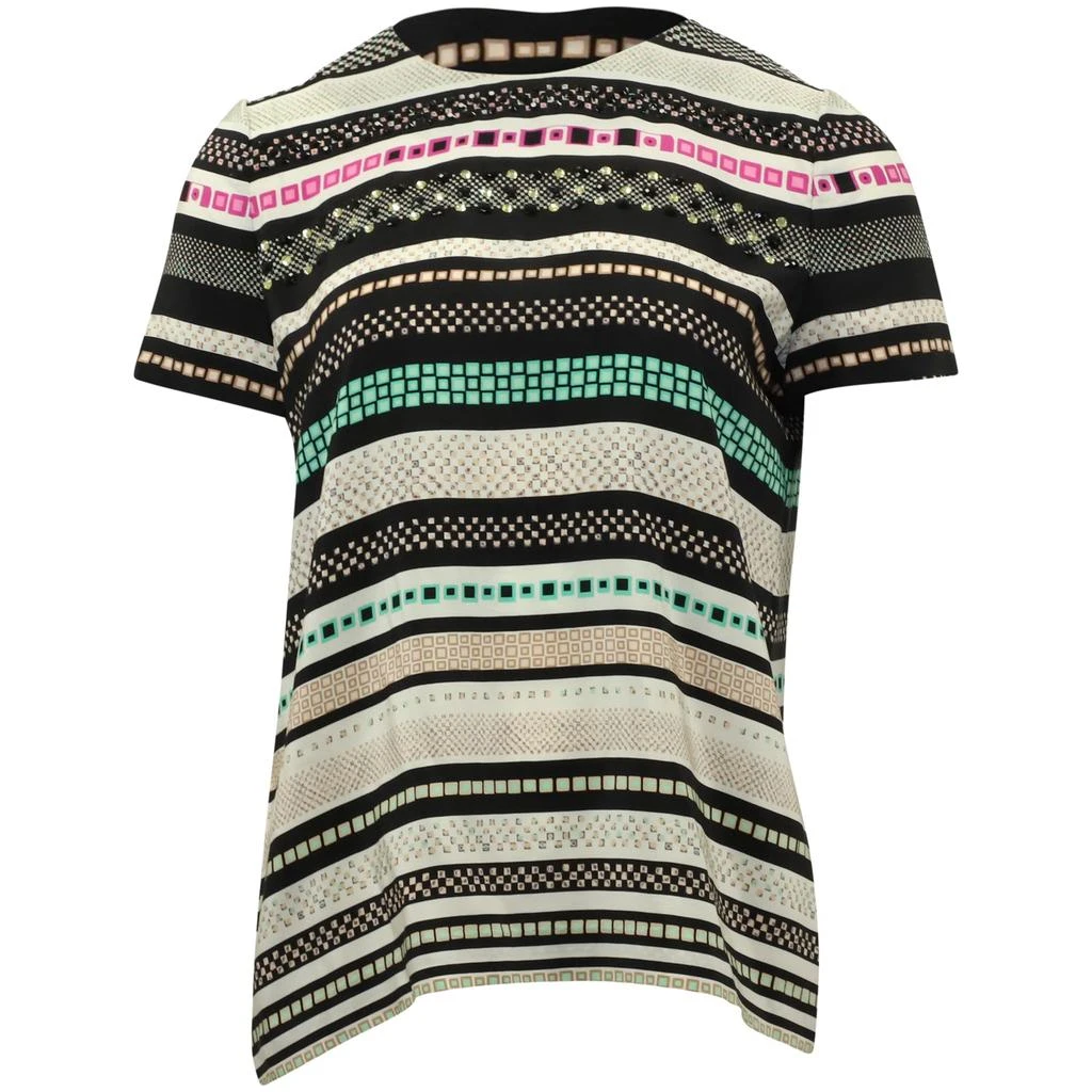 Diane von Furstenberg Diane Von Furstenberg Tori Striped Top in Multicolor Silk 1