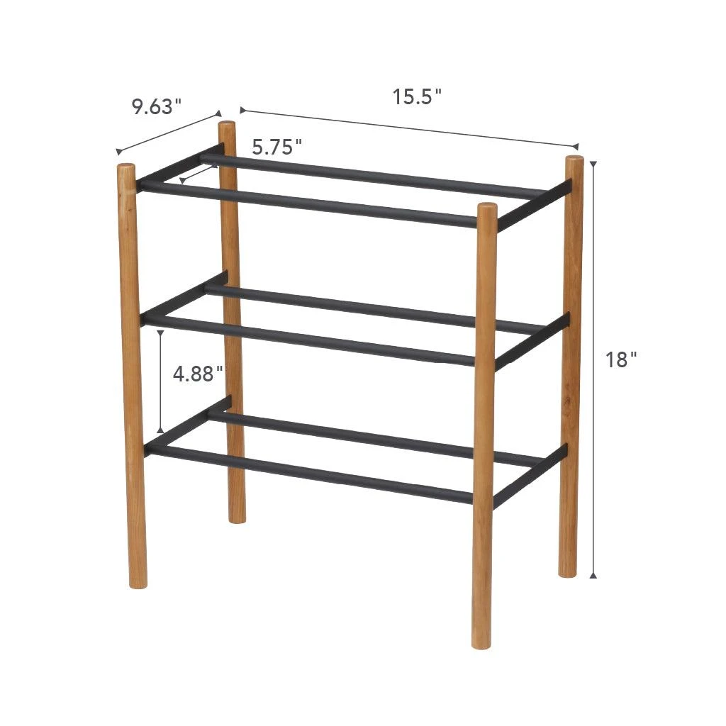 Yamazaki Home Expandable Shoe Rack, Steel,  Holds 12 to 16 shoes, Supports 19.8 pounds, Expandable 3