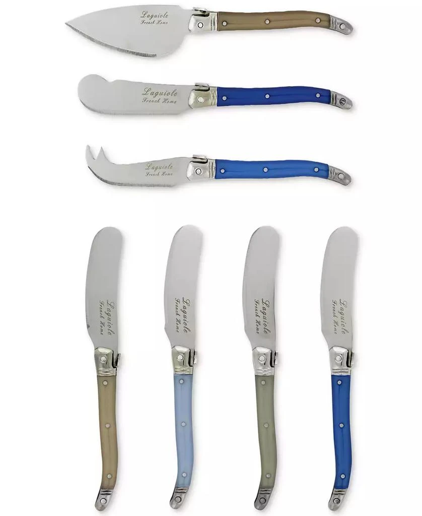 French Home Laguiole Cream and Blue Cheese Knife and Spreader Set, 7 Piece. 1
