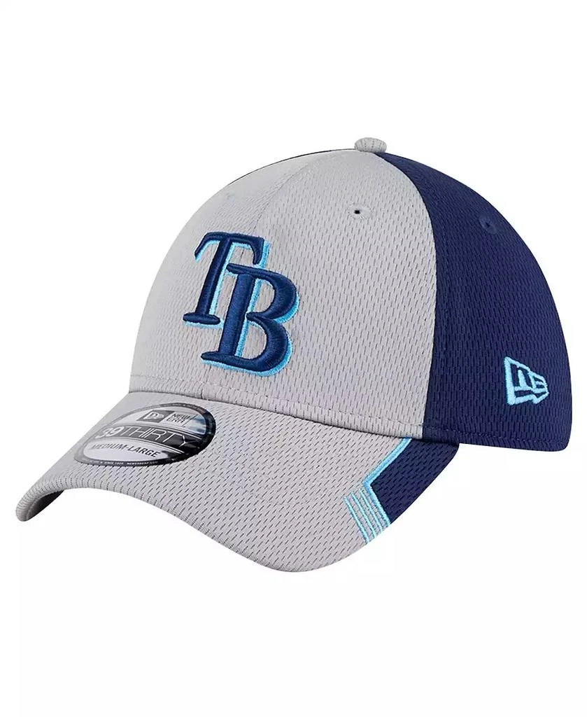 New Era Men's Gray/Navy Tampa Bay Rays Visor Trim 39THIRTY Flex Hat 1
