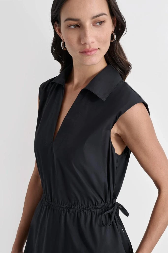 DKNY CUTOUT PINSTRIPED MIDI SHIRT DRESS 5