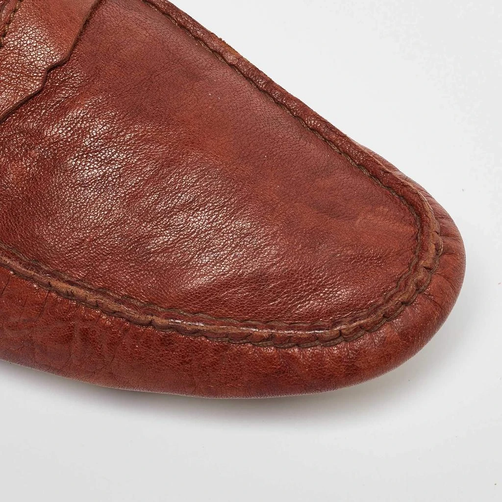 Dolce & Gabbana D&G Brown Leather Penny Slip On Loafers Size 42.5 7