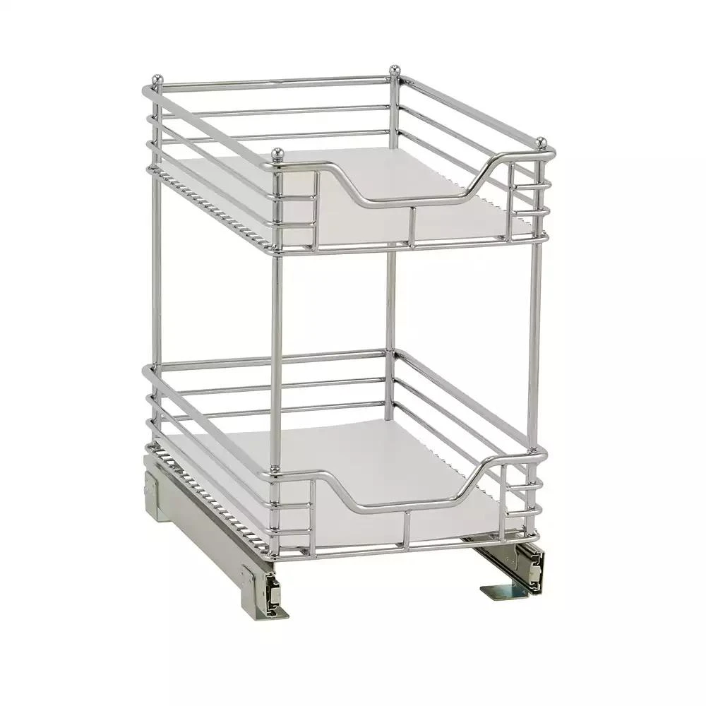 Household Essentials Design Trend Glidez 11.5" Standard Depth 2-Tier Double Basket Sliding Under Cabinet Organizer