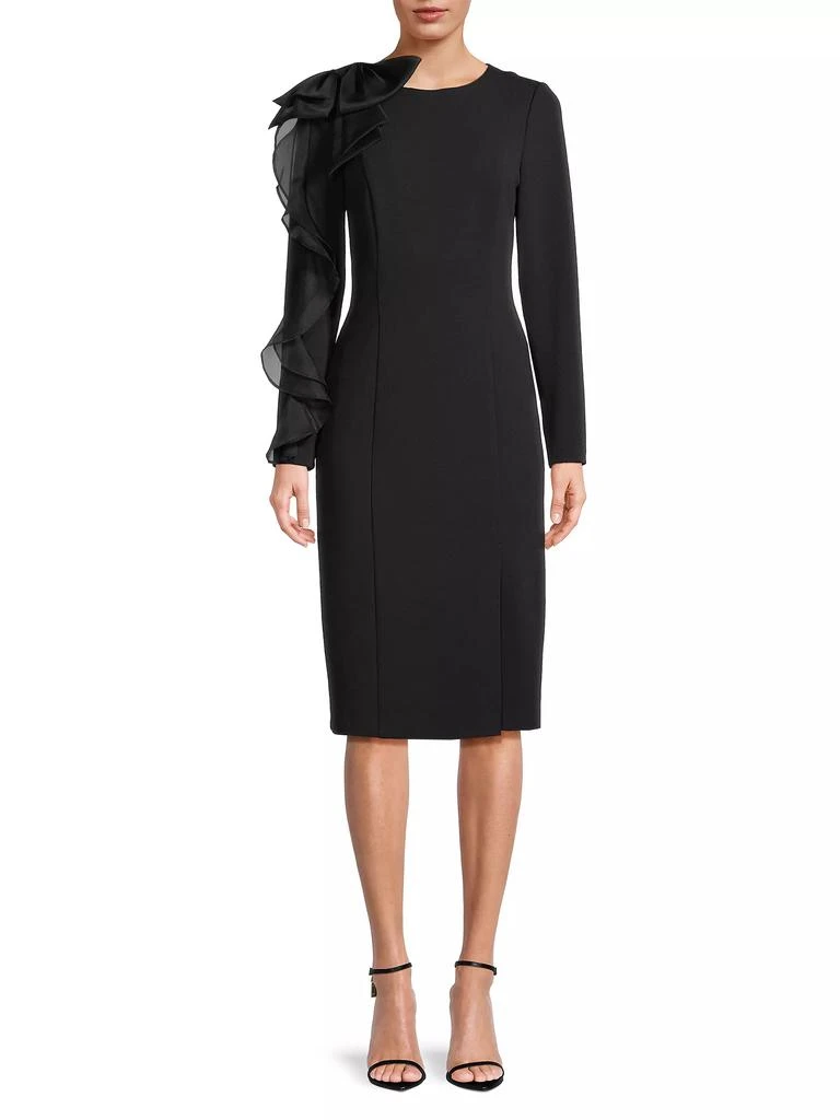 Aidan Mattox Ruffle-Sleeve Sheath Dress 3