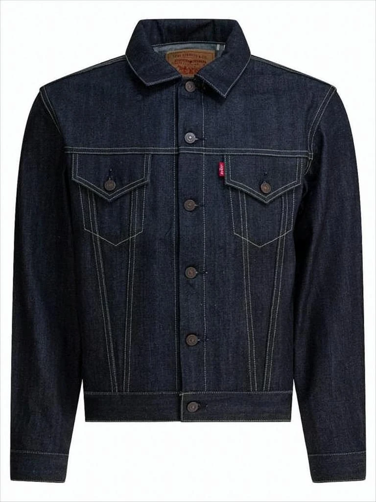 Levi
s Structured Indigo Denim Jacket with Button-Up Front