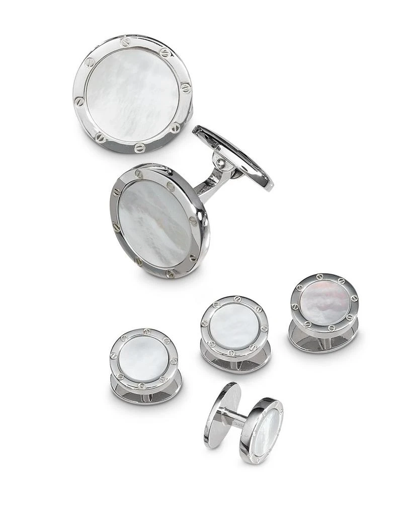 Jan Leslie Sterling Silver & Mother-of-Pearl Round Stud Set 1