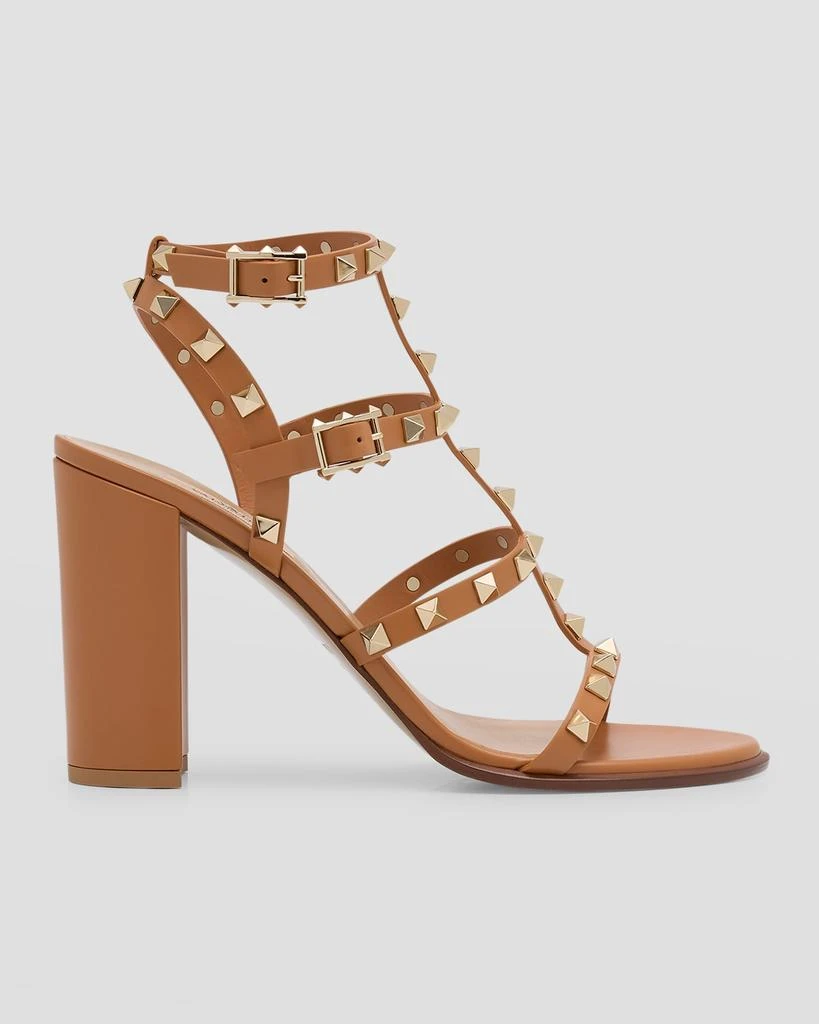 Valentino Rockstud Caged T-Strap Leather Sandals 1