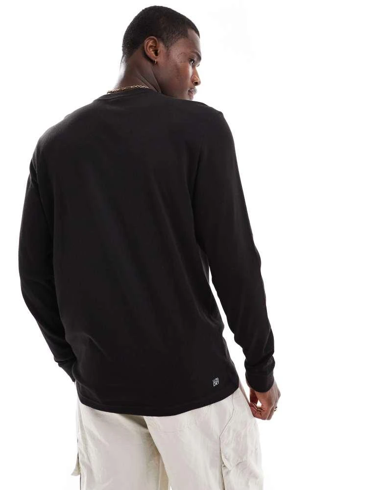 Lacoste Lacoste logo long sleeve t-shirt in black 4