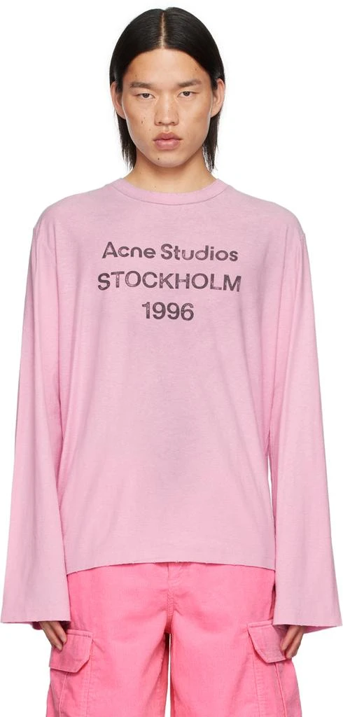 Acne Studios Pink Relaxed-Fit Long Sleeve T-Shirt 1