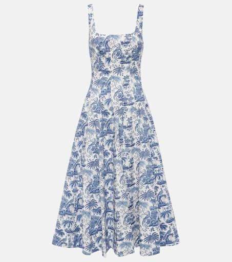 Staud Wells printed cotton poplin midi dress 1