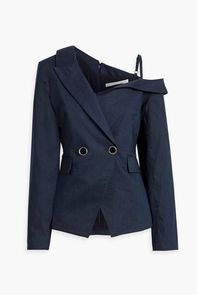 VERONICA BEARD Mazur cold-shoulder linen-blend blazer 1