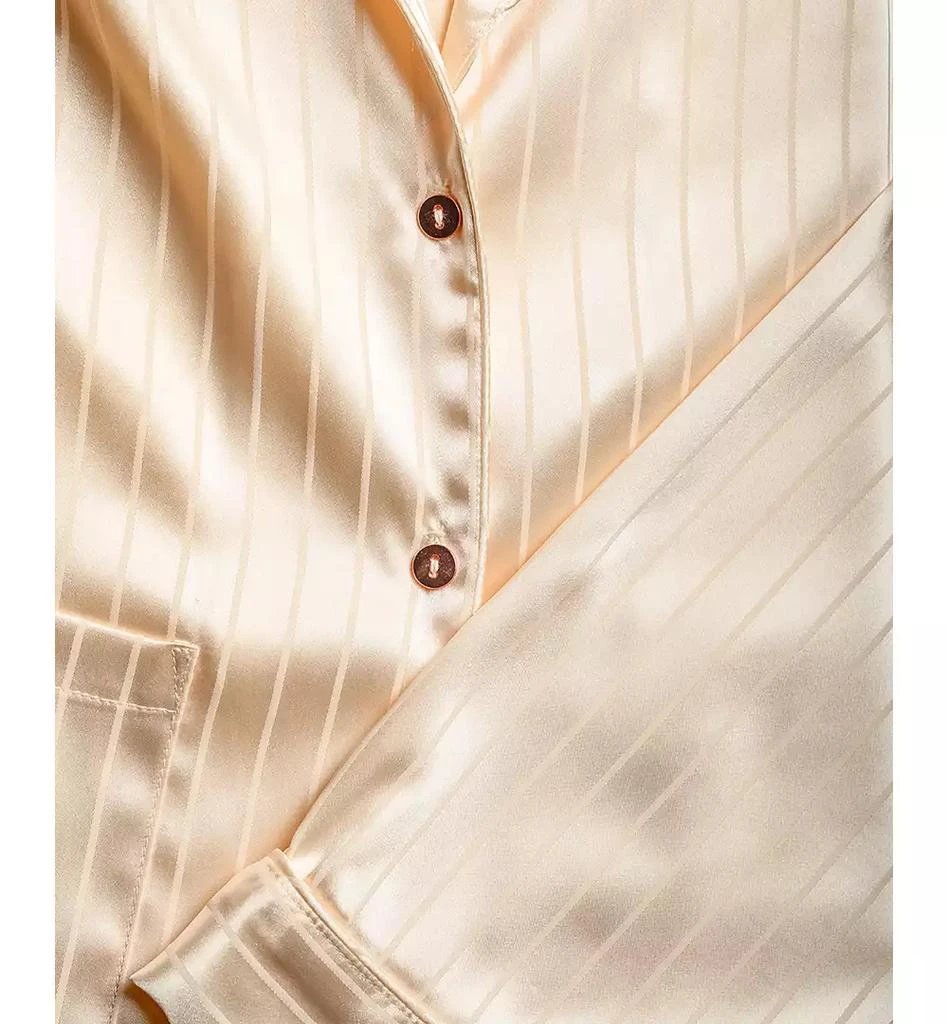 Linea Donatella Women's Satin Jacquard Striped Pajama Set 5