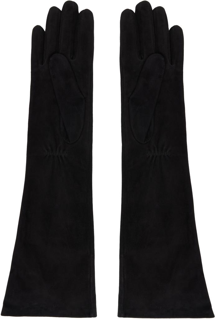 Handsome Stockholm Black Essentials Long Suede Gloves