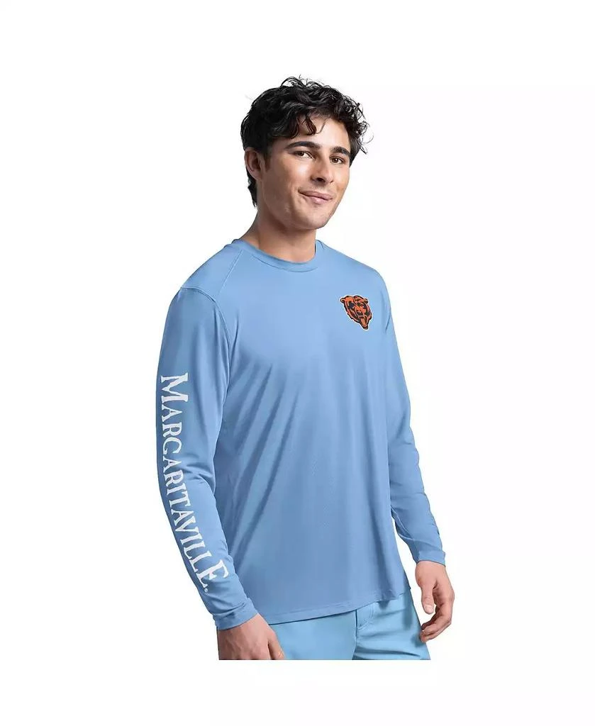 Margaritaville Men's G-III Sports by Carl Banks Light Blue Chicago Bears Rock Harbor Long Sleeve Rashguard T-Shirt 1