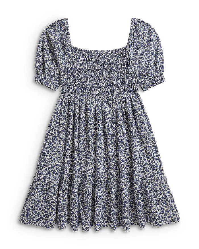Ralph Lauren Girls' Blueberry Print Cotton Jersey Dress - Little Kid, Big Kid