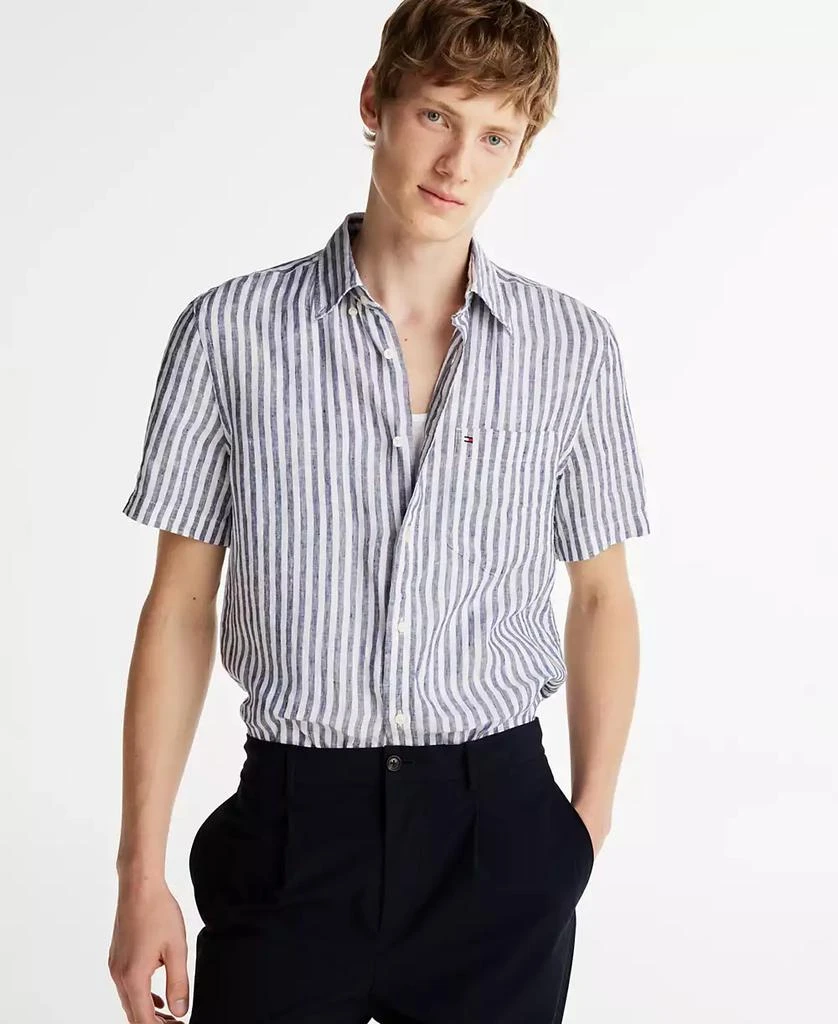 Tommy Hilfiger Men's Regular-Fit Stripe Linen Shirt 1