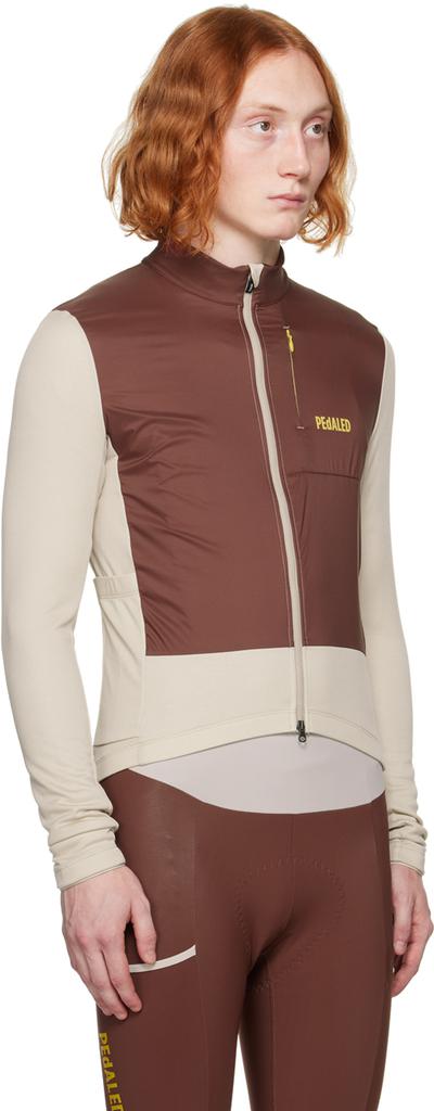 PEDALED Burgundy & Off-White Windblock Track Jacket