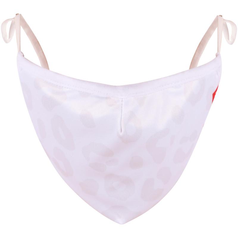 SprayGround Snow leopard logo face mask in white