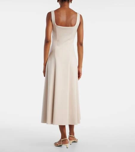 Max Mara Platani pleated cotton-blend midi dress 3