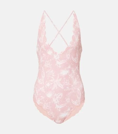 Marysia North Maillot floral scalloped swimsuit 1