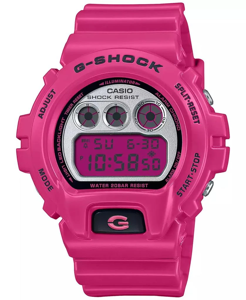 G-Shock Men's Digital Pink Resin Strap Watch 50mm, DW6900RCS-4 1