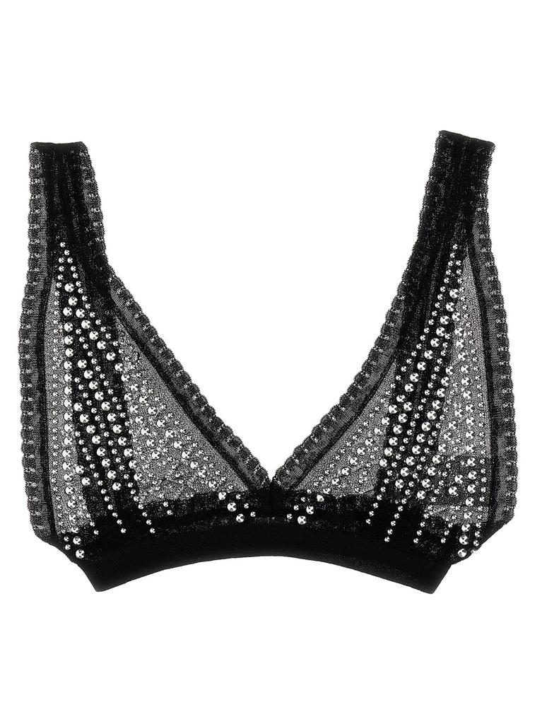 Paco Rabanne Paco Rabanne Bead-Embellished Semi-Sheer Bra