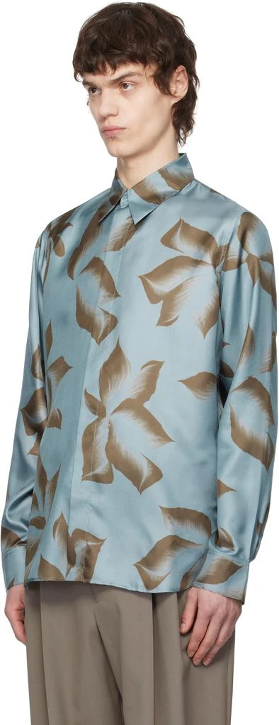 Dries Van Noten Blue Silk Shirt 4